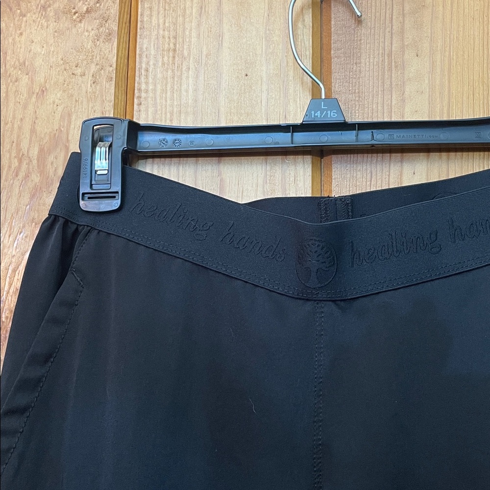 Black Women's Cargo Pants HH works healing hands scrub nurse pants size small - Picture 3 of 9
